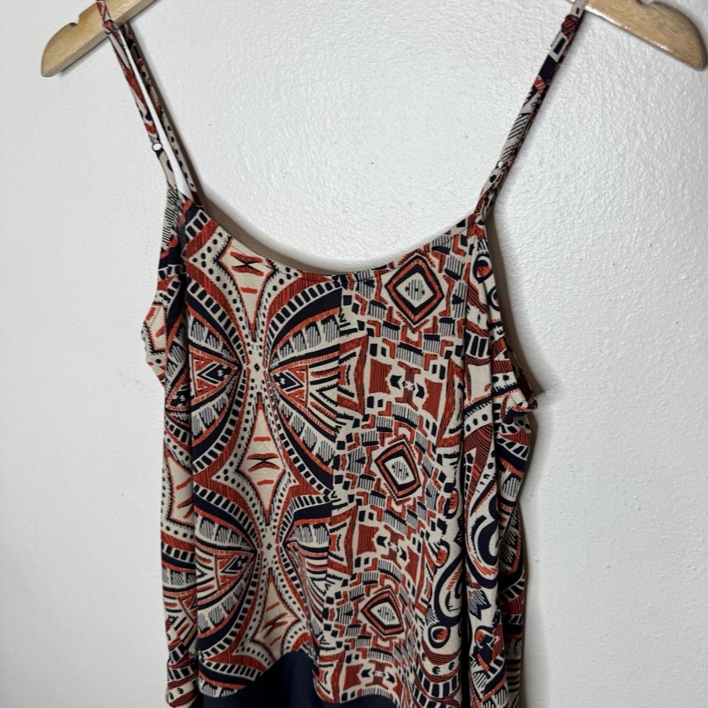 New Collective Concepts Donnie Graphic Print Blouse Tank Top Orange Womens Large - Picture 5 of 8